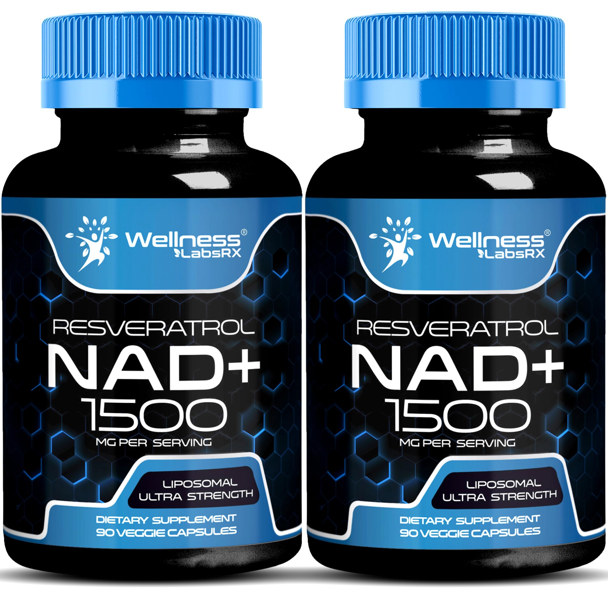 WELLNESS LABSRX Liposomal NAD Supplement 1500mg – USA Made, NAD+ Support, 2 Pack