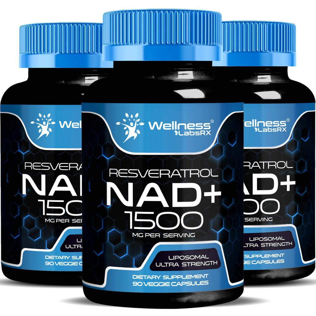 Wellness LabsRx Liposomal NAD+ Supplement 1500mg – USA Made, 3-Pack for NAD+ Support, Energy & Cellular Health