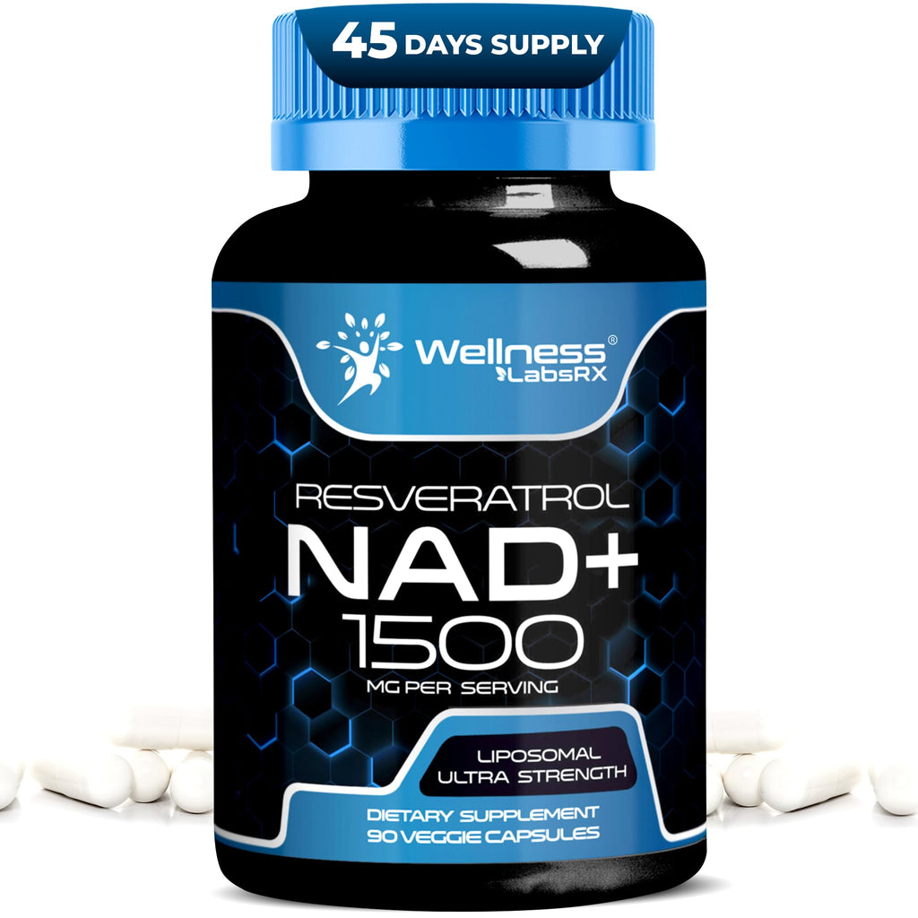 WELLNESS LABSRX NAD+ 1500mg - USA Made Liposomal NAD+ with Resveratrol