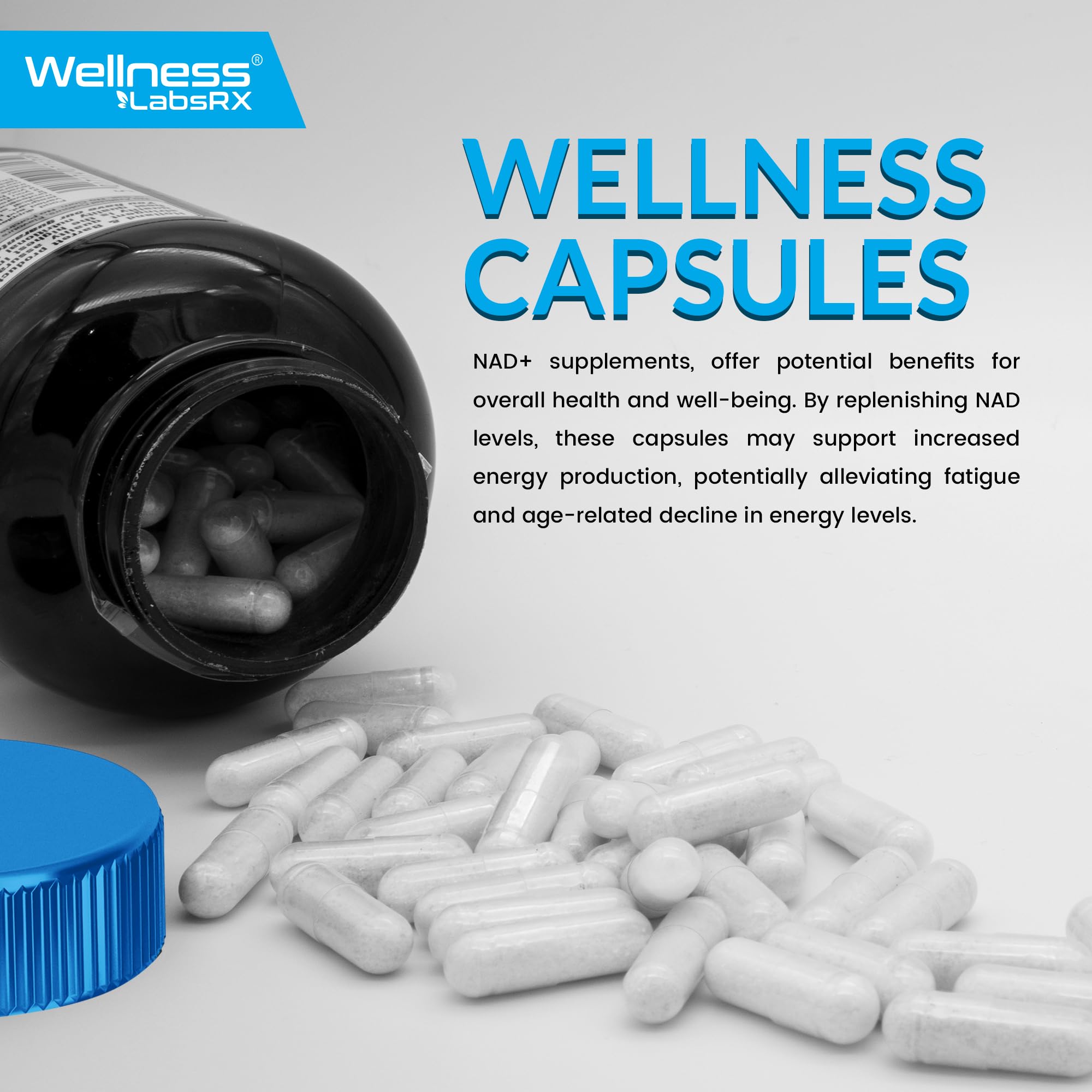 WELLNESS LABSRX NAD+ 1500mg - USA Made Liposomal NAD+ with Resveratrol