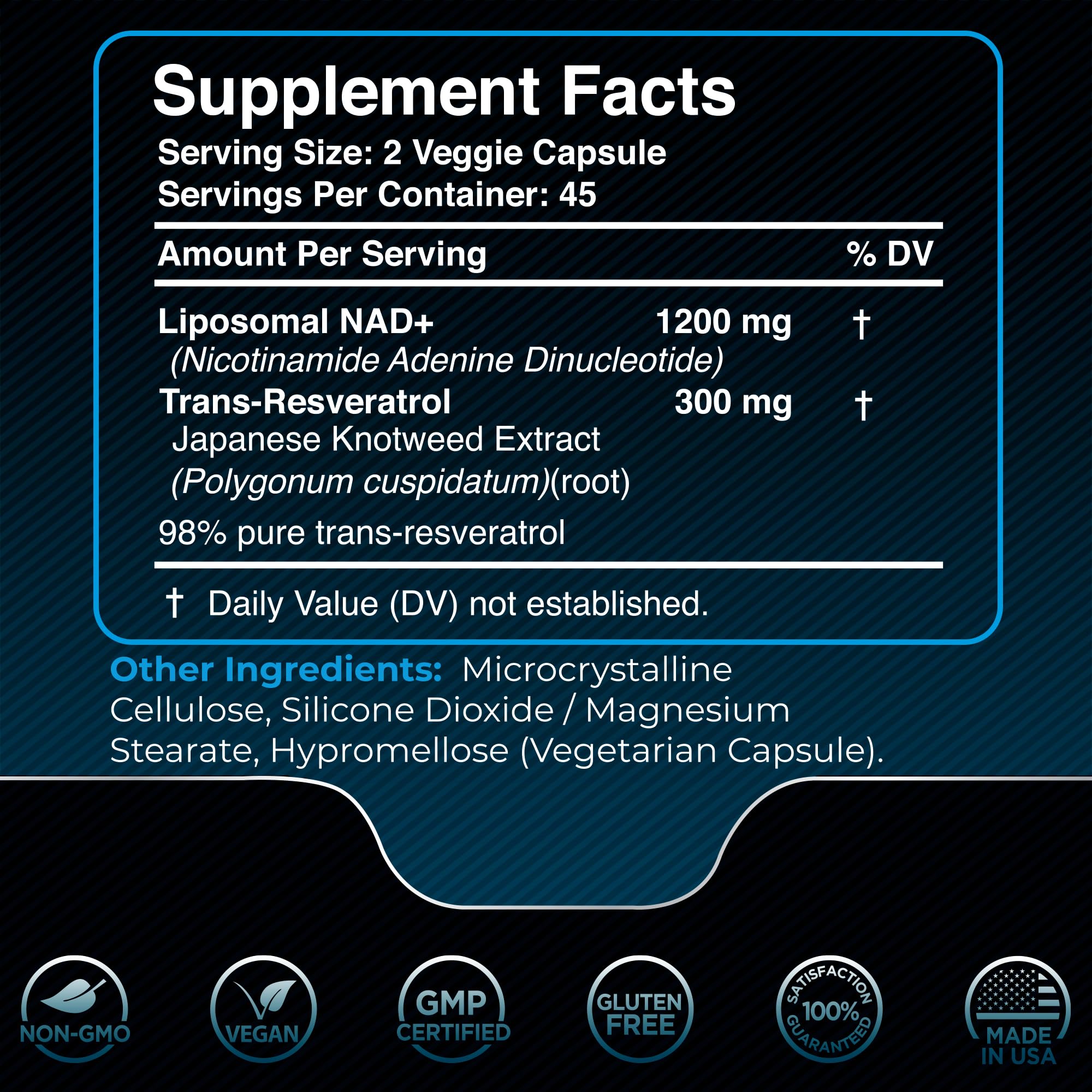 Wellness LabsRx Liposomal NAD+ 1500mg + Resveratrol – USA Made, 6 Pack