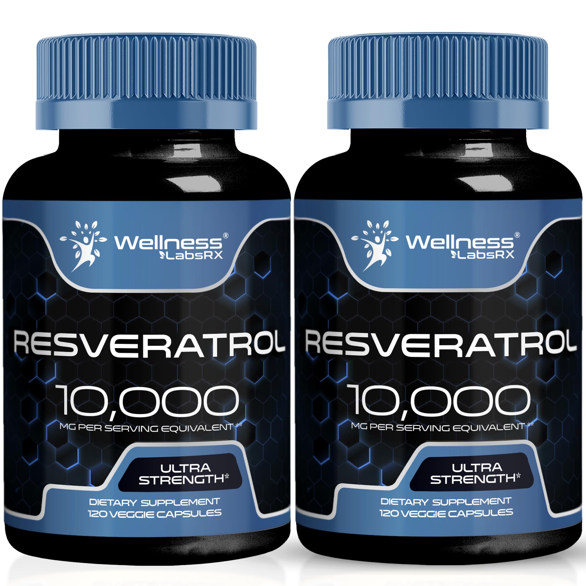 WELLNESS LABSRX Resveratrol 1000mg Capsules - 240 Count Pack of 2 - Japanese Knotweed