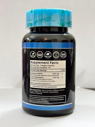 Wellness LabsRx Liposomal NAD+ 1500mg + Resveratrol – USA Made, 6 Pack