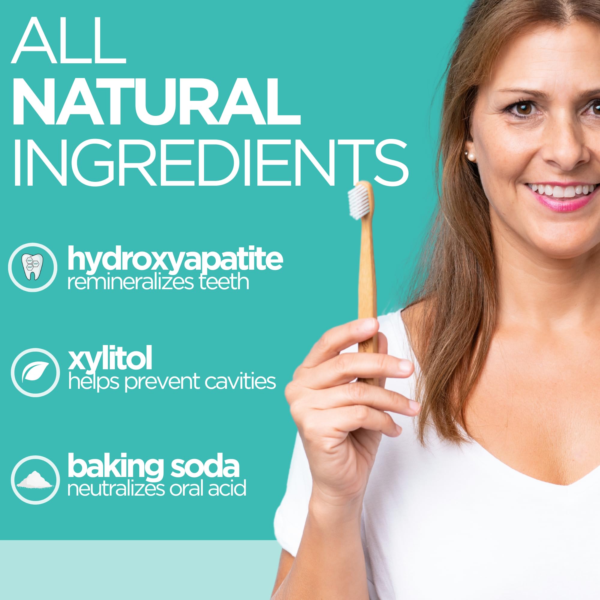 Wellnesse Whitening Hydroxyapatite Toothpaste – Fluoride-Free, Mint, 4 oz