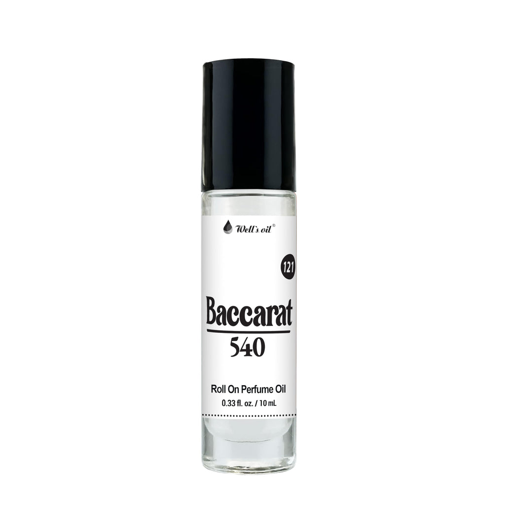 Well's Oil Roll-On Perfume Oil (Bacarat 540) | Long-Lasting | Paraben-Free | 0.33 Fl Oz / 10 ml
