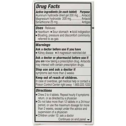 Gelusil Antacid & Anti Gas Tablets – Wellspring Mint, 100 Count Blister Pack