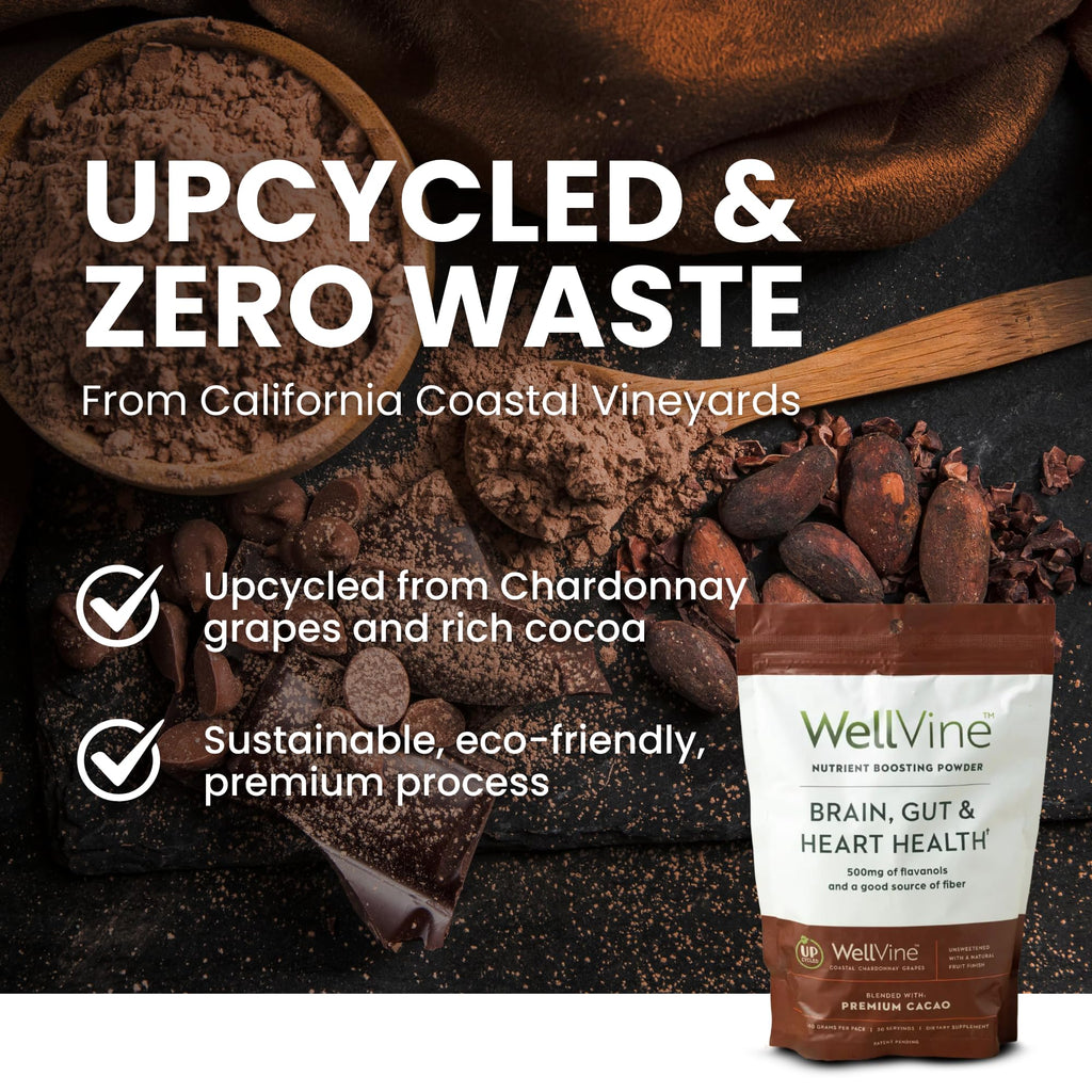 WellVine Nutrition Boosting Blend – Upcycled Chardonnay Grape Powder for Brain, Gut & Heart Health