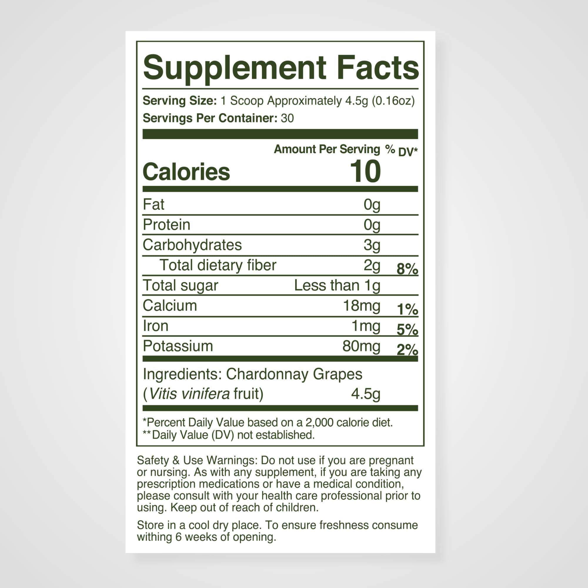 WellVine Premium Smart Prebiotic Gut Health Supplement Powder for Men & Women | Digestive Support & Gut Health With 100% Upcycled Chardonnay Grapes | Plant-Based, Gluten and Allergen-Free | 4.75Oz