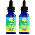 WellWe 2 Bottles Liquid Vitamin D3 K2 Drops 5000 IU with MCT Oil – Vegan D3 K2 Supplement, Unflavored, 2 oz