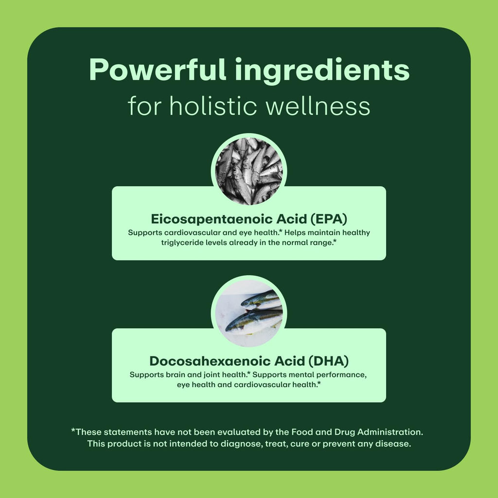 WellWithAll Omega-3 Fish Oil Softgel Supplement | 450 mg EPA / 300 mg DHA | 60 Softgels