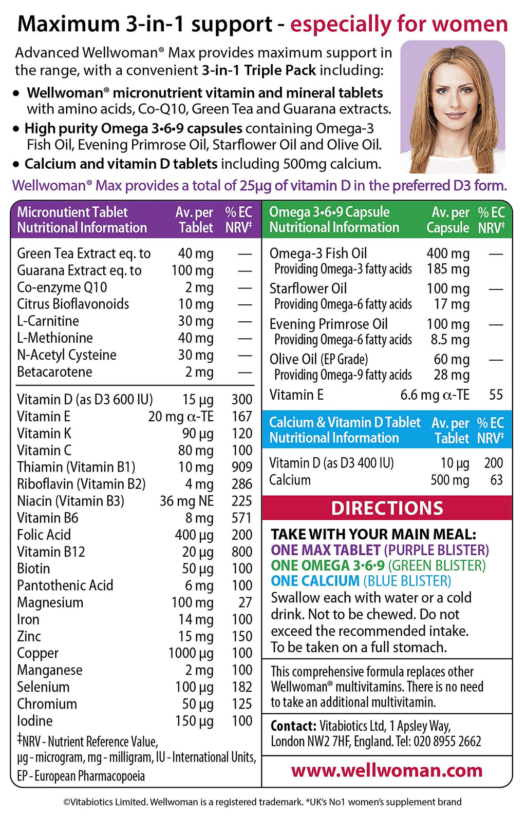 Wellwoman Max Capsules - Pack of 84 | Vitabiotics