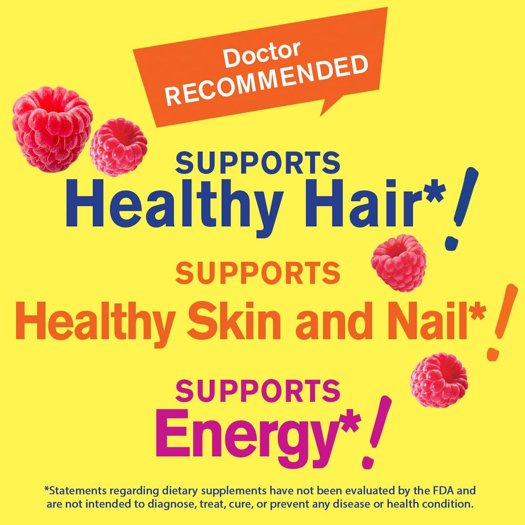 WellYeah Biotin 10,000 mcg Gummies – Stronger Hair, Skin & Nails (Berry) – Vegan, Gluten-Free, Non-GMO – 60 Gummies (Pack of 2)