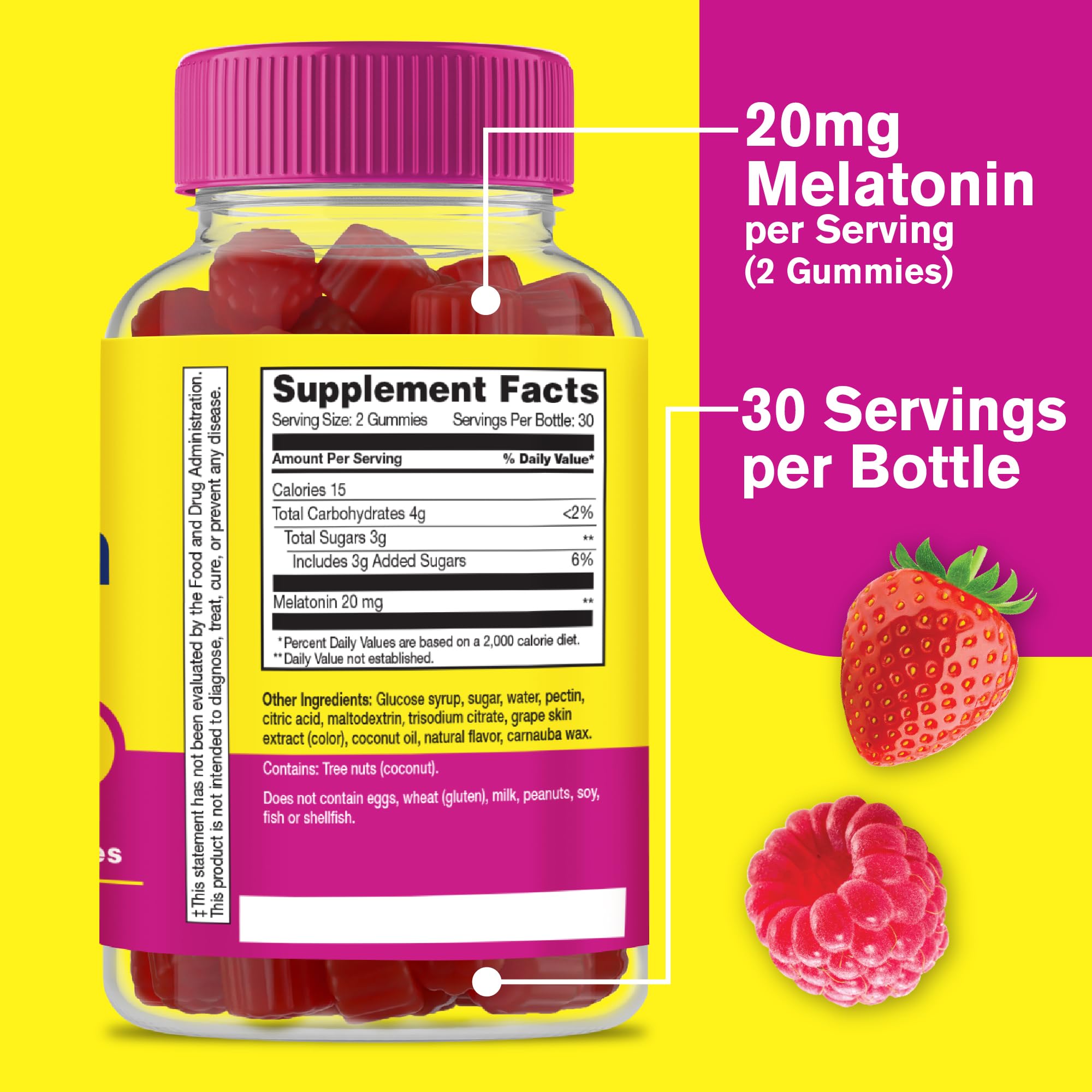 WellYeah Melatonin Gummies 20mg (2 Pack) – Sleep Support, 60 Count, Vegan