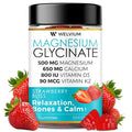 WELVIUM Magnesium Glycinate Gummies for Sleep & Calm – 500mg Magnesium Glycinate, D3, K2, Calcium, Zinc, B6, Ashwagandha & L-Theanine