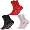 WenFeng AFIZ Tourmaline Self-Heating Socks – 3 Pairs, Acupressure Foot Massage, Anti-Slip, 3 Colors