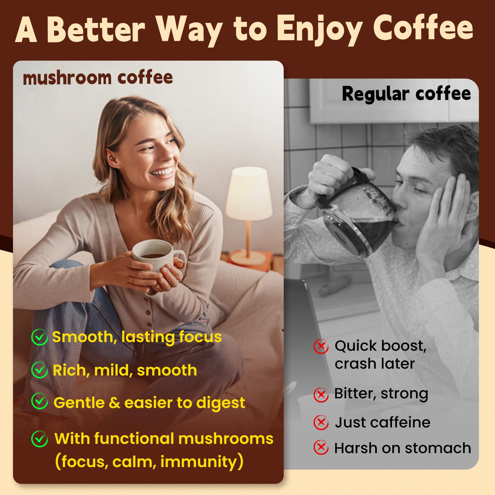 WepBio Mushroom Coffee Original Black 11 in 1 – Adaptogenic Ashwagandha KSM-66