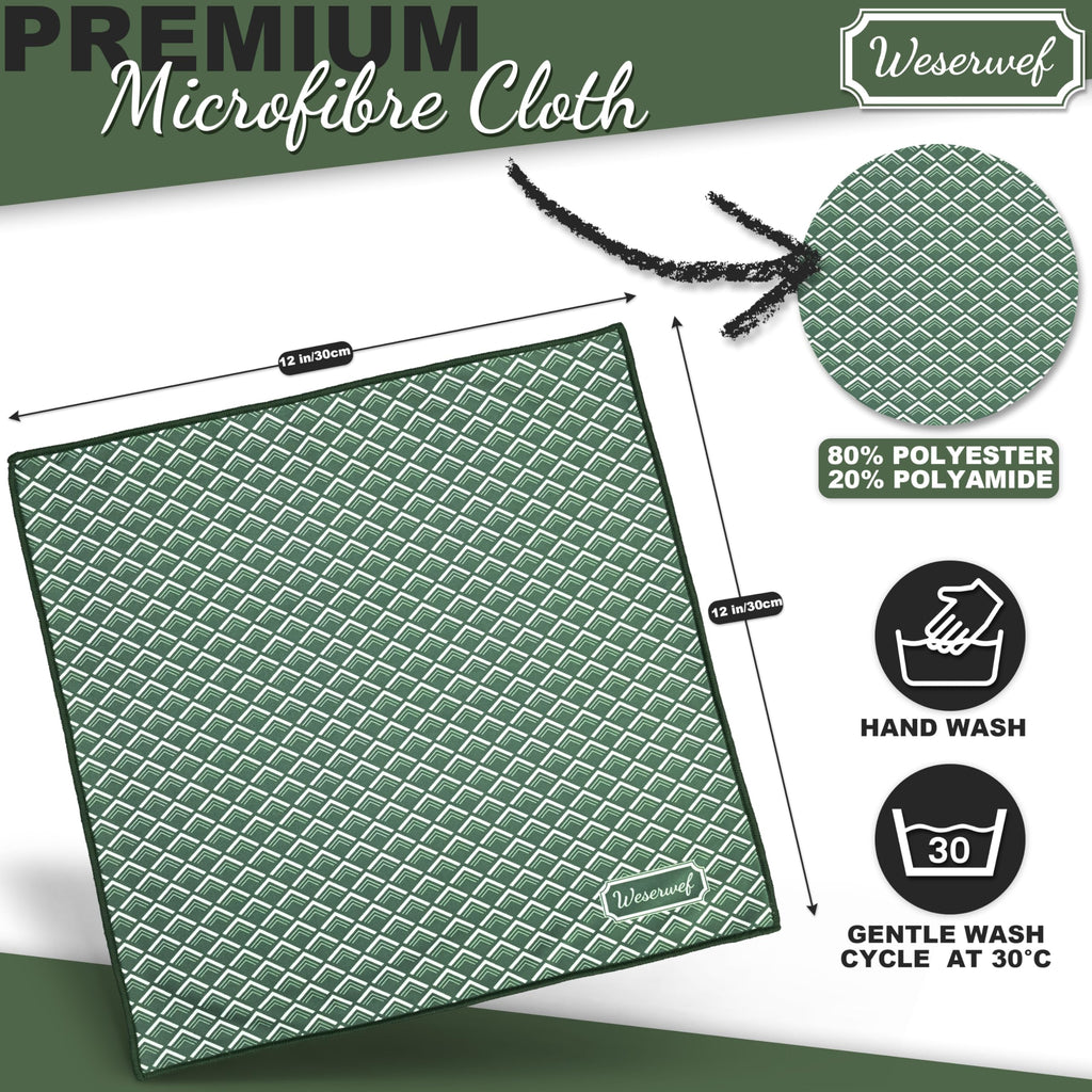 WESERWEF Microfiber Cleaning Cloth 12x12 in – Scratch-Free for Glasses & Screens (Wave)