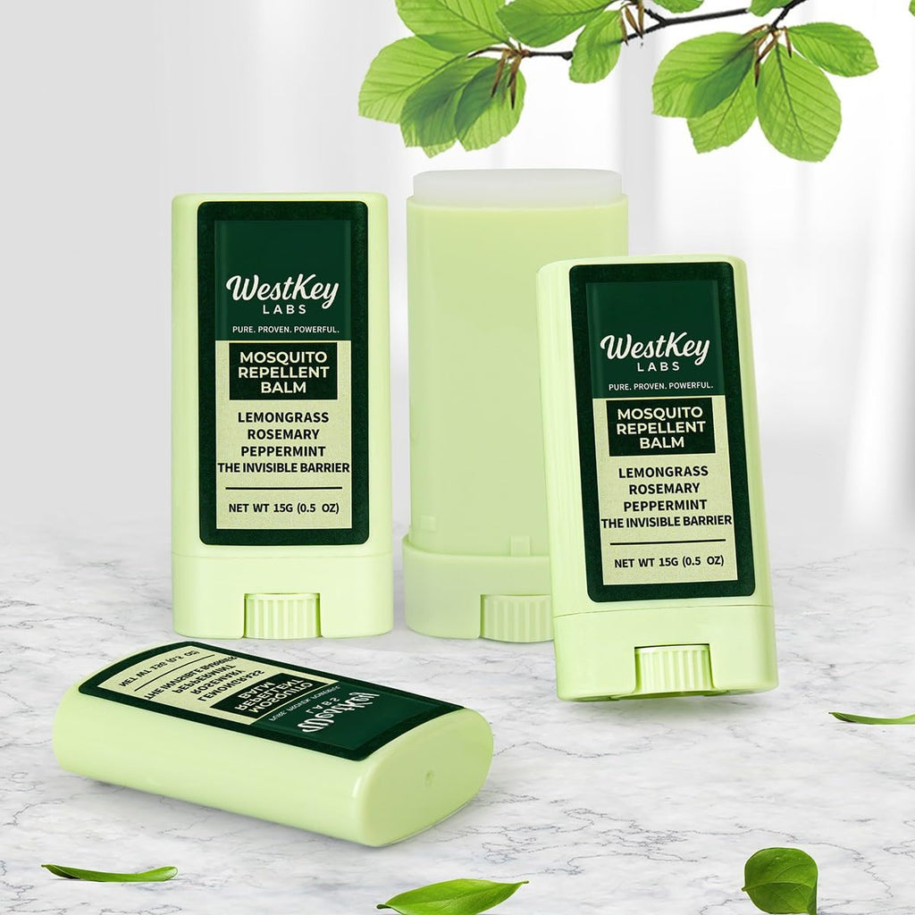 WestKey Labs Mosquito Repellent Balm Stick – 3-Pack (0.5oz Each) | DEET-Free Plant-Based Bug Repellent
