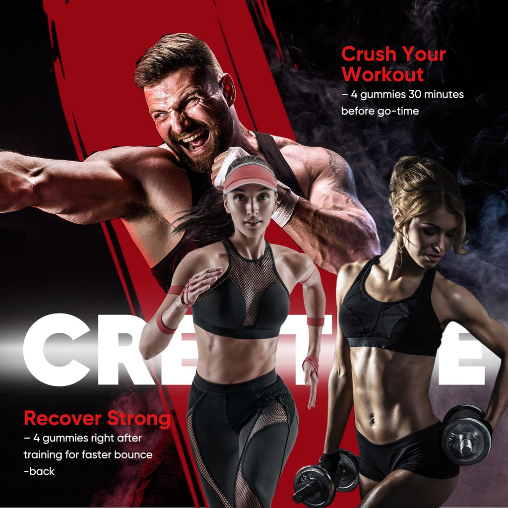 WEVYHFS SPORTS Creatine Gummies 5000mg – Sugar-Free Vegan with BCAA, L-Carnitine & B12 (120 Chews)