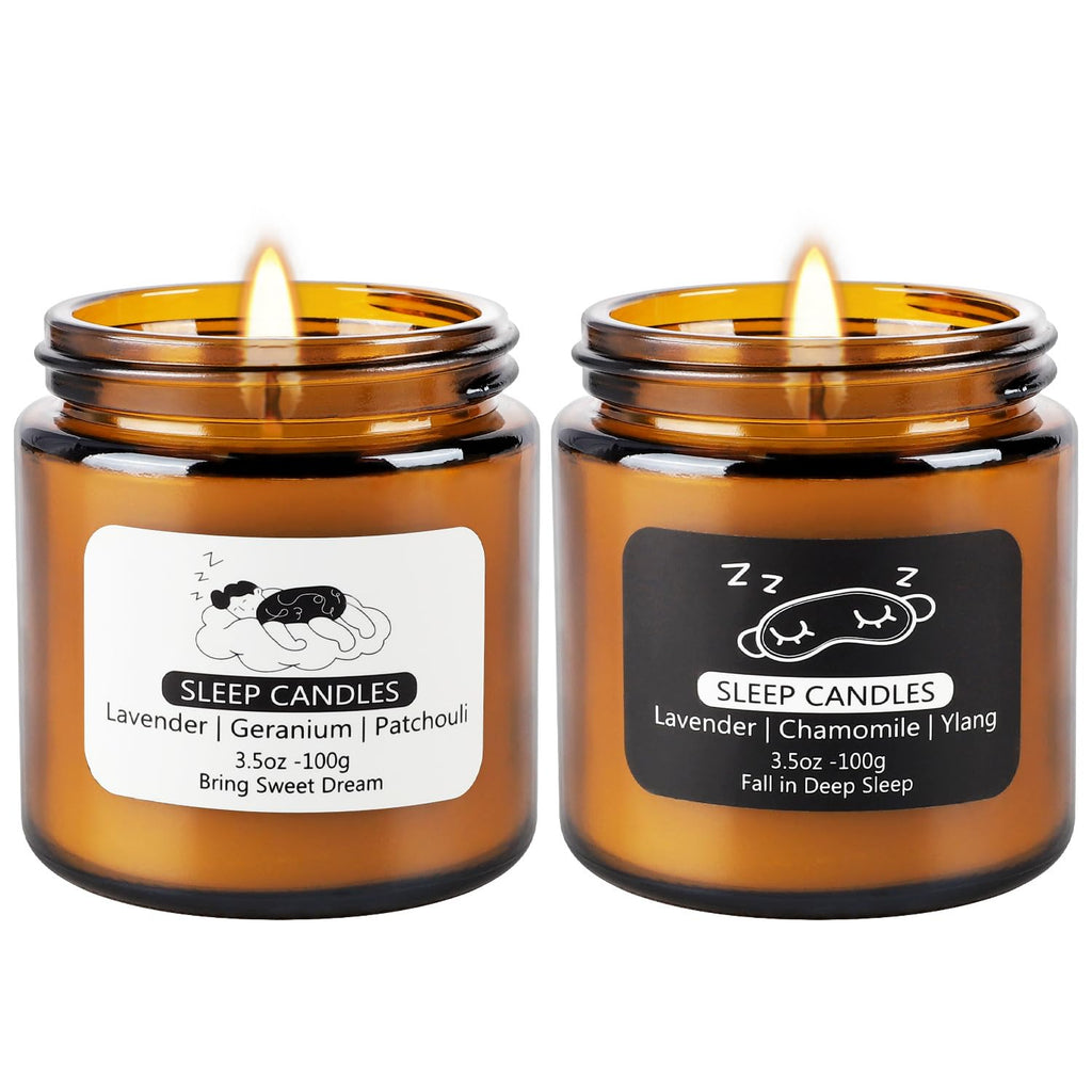 Wfmolcand 2 Pack Sleep Scented Candles - Sweet Dream & Deep Sleep