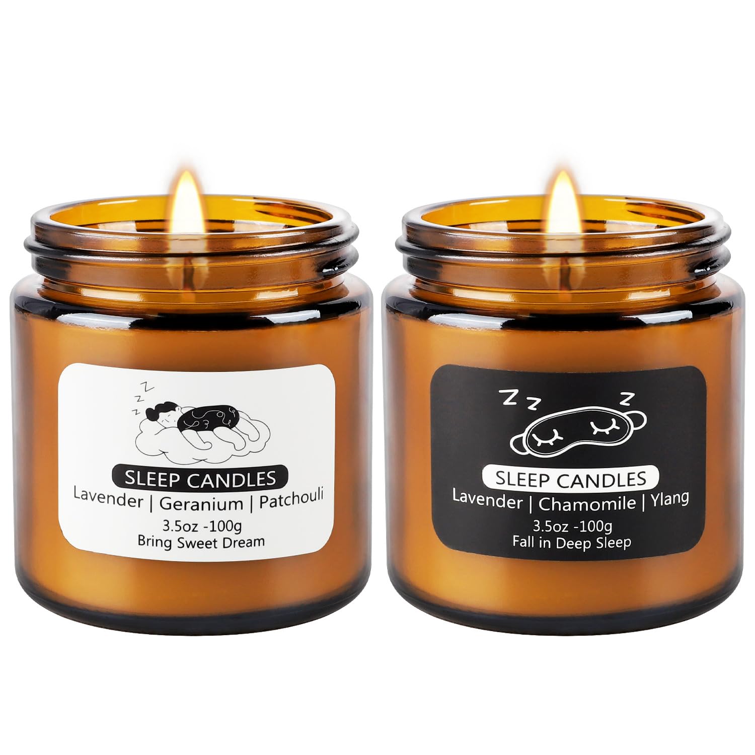 Wfmolcand 2 Pack Sleep Scented Candles - Sweet Dream & Deep Sleep