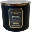 White Barn Candle Company Bath & Body Works 3-Wick Scented Candle with Essential Oils – 14.5 oz – Mahogany Teakwood (High Intensity – Black)