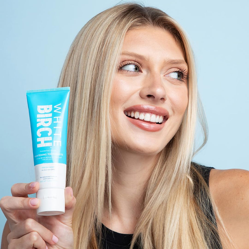 White Birch Activated Charcoal Toothpaste | Natural Teeth Whitening | No Fluoride
