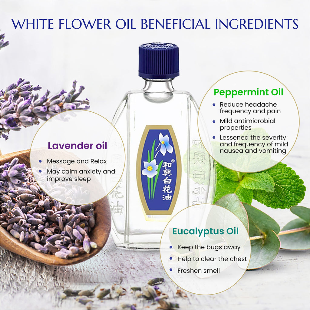 White Flower External Analgesic Balm Oil 20ml – Authentic US Import