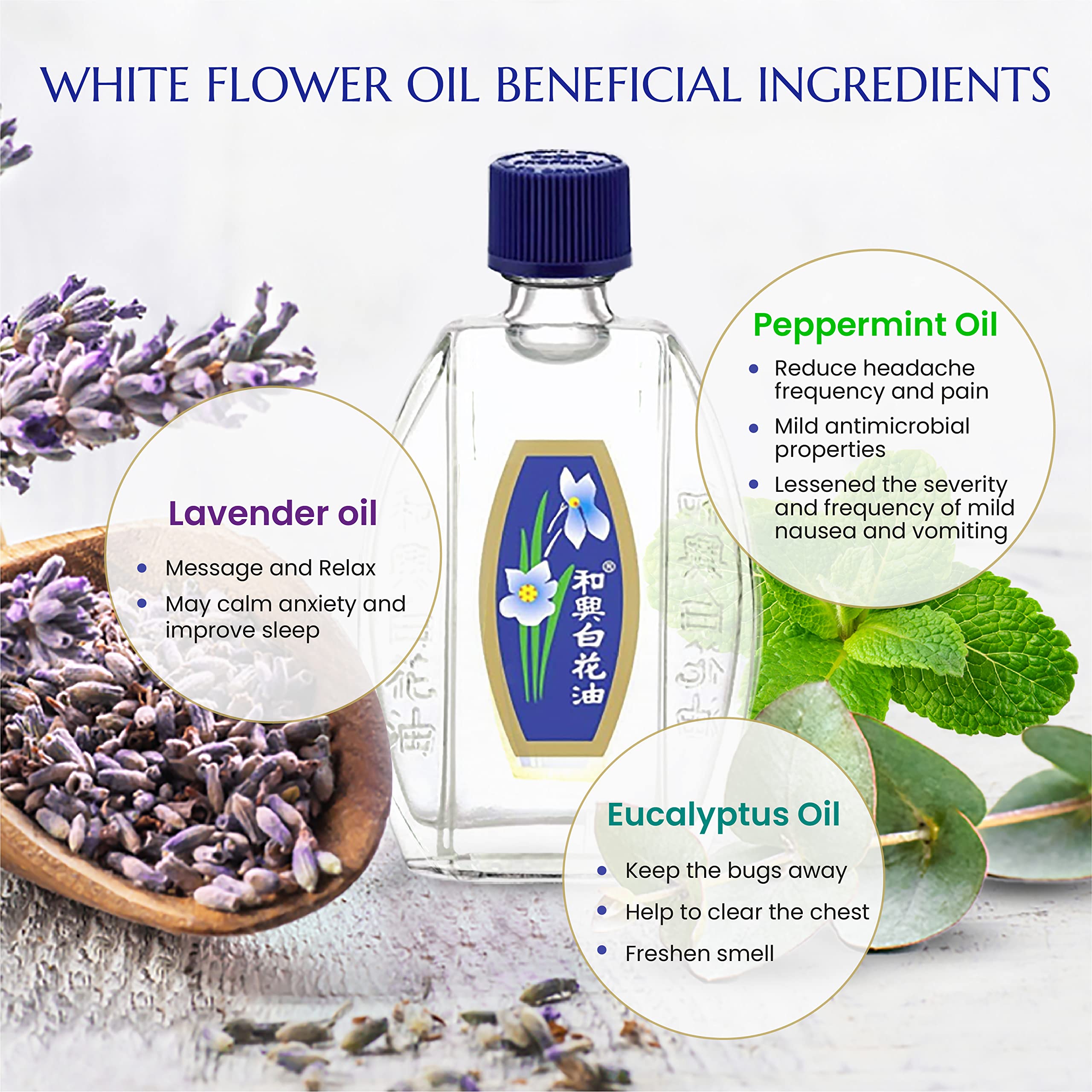 White Flower External Analgesic Balm Oil 20ml – Authentic US Import