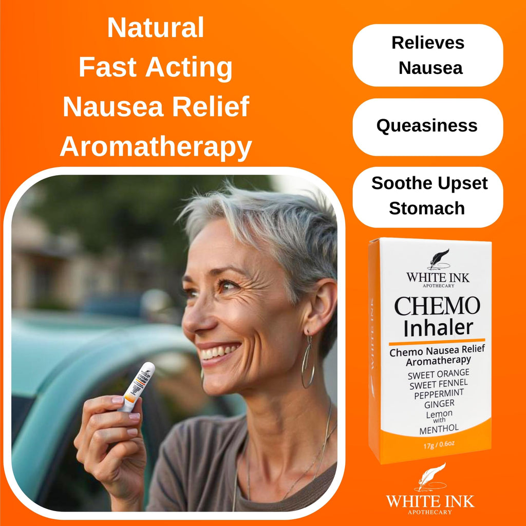 White Ink Apothecary Chemo Nausea Inhaler – Aromatherapy Relief (Drug-Free)