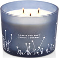 White Sage Sea Salt 3 Wick Candle – 14.5 oz Soy Candle for Cleansing & Aromatherapy