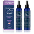 White Sage Smudge Spray – Reiki Charged Cleansing, Aura Protection, Lavender | 2x8oz