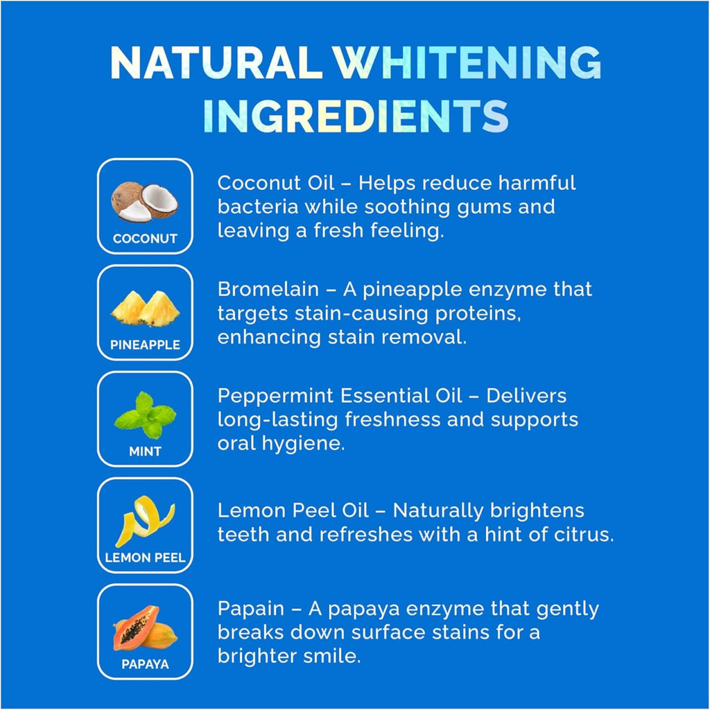 Whitening Strips for Sensitive Teeth – Enamel Safe, Peroxide-Free & Coconut Oil