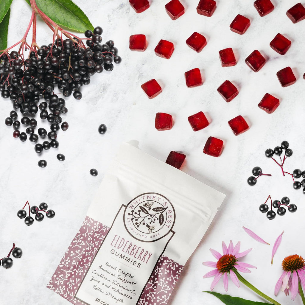 Whitney's Best Elderberry Gummies 30ct - Immune Support with Vitamin C, Zinc & Echinacea - for Adults & Kids - Vegan