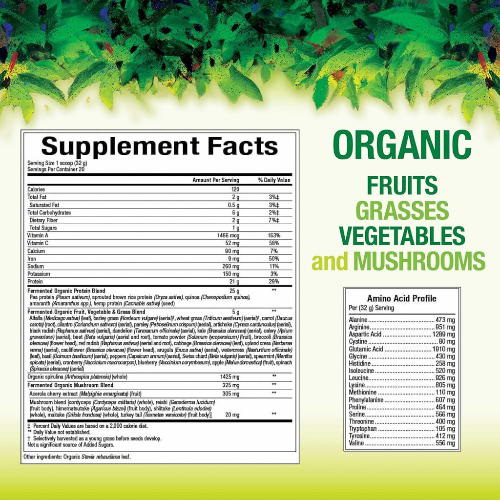 Whole Earth & Sea Organic Fermented Protein & Greens, Unflavored, 1 lb 9 oz | Natural Factors