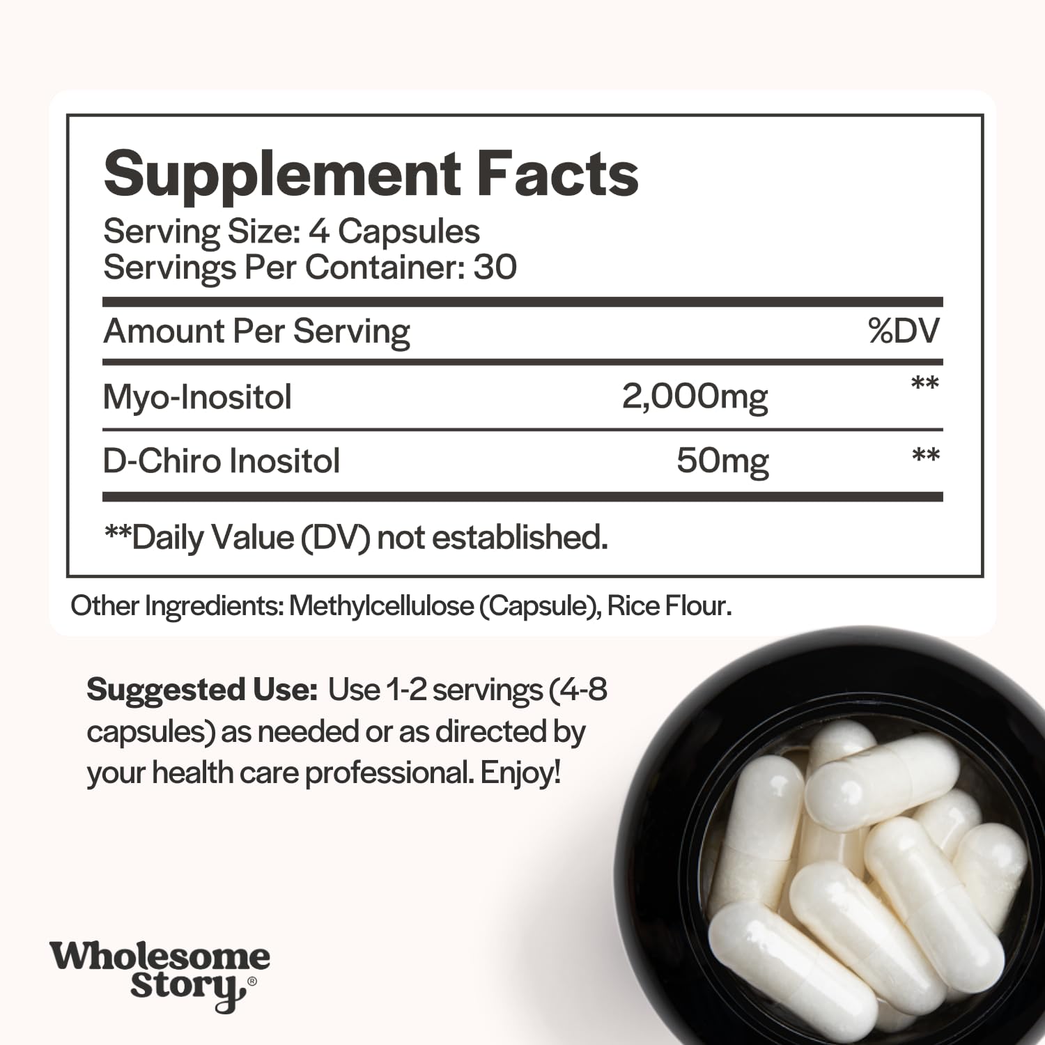 Wholesome Story Myo-Inositol & D-Chiro Inositol for Women | Fertility & Hormonal Balance