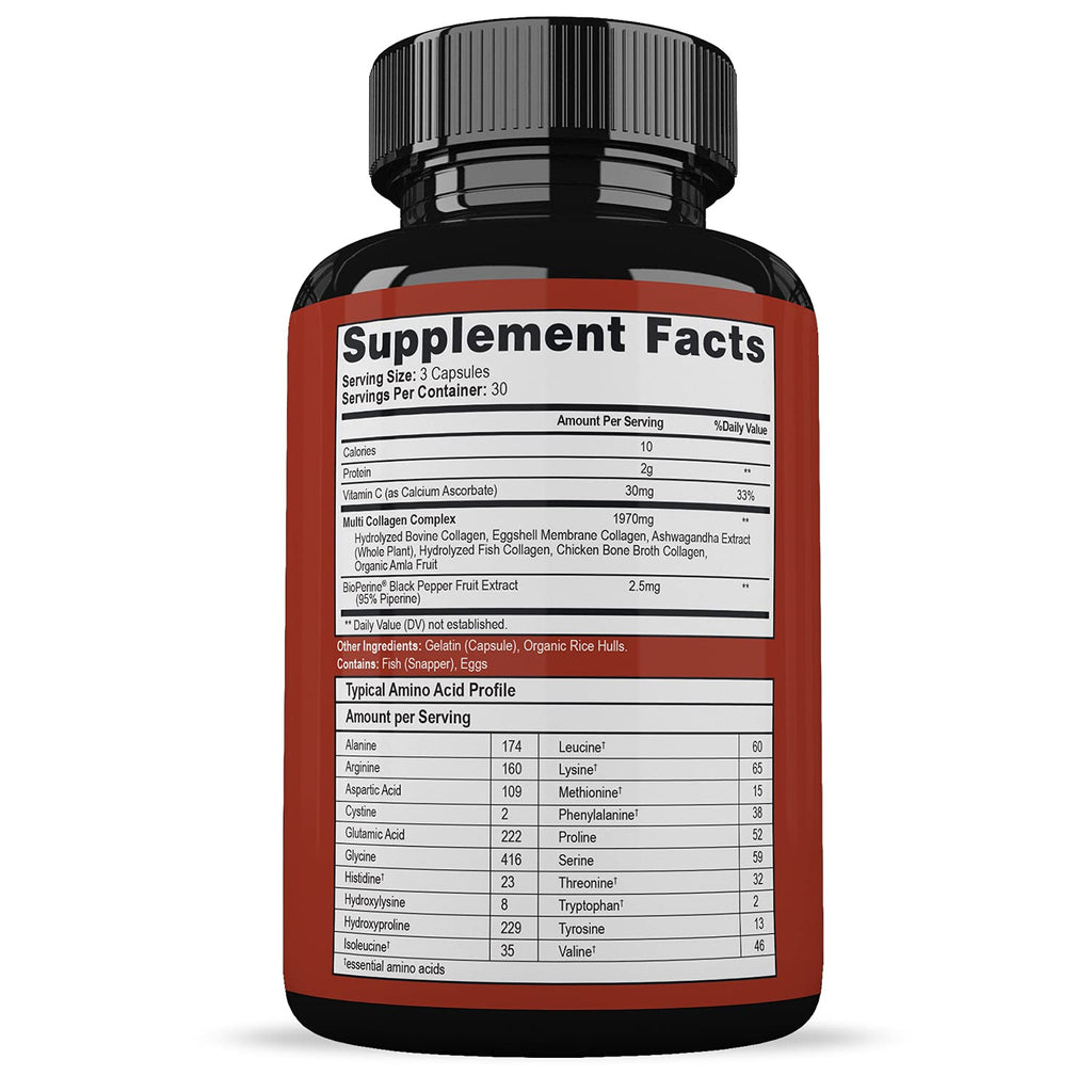 Wholesome Wellness Multi-Collagen Pills – 5 Types I-V, Organic Herbs