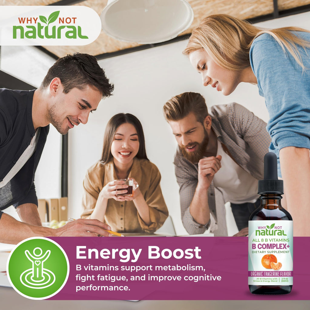 Why Not Natural Vitamin B Complex Liquid Drops | Vegan Sublingual B Vitamins for Women