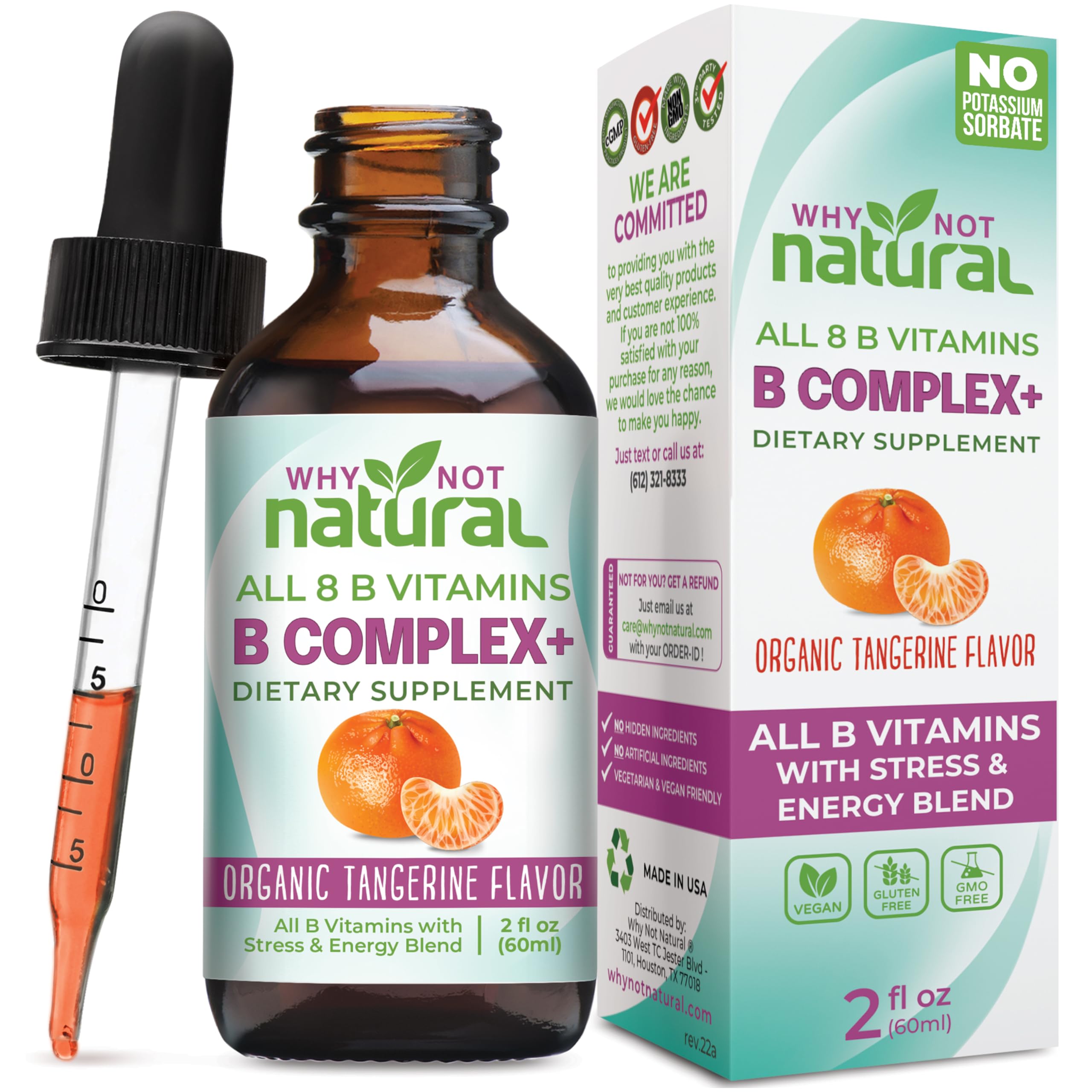 Why Not Natural Vitamin B Complex Liquid Drops | Vegan Sublingual B Vitamins for Women