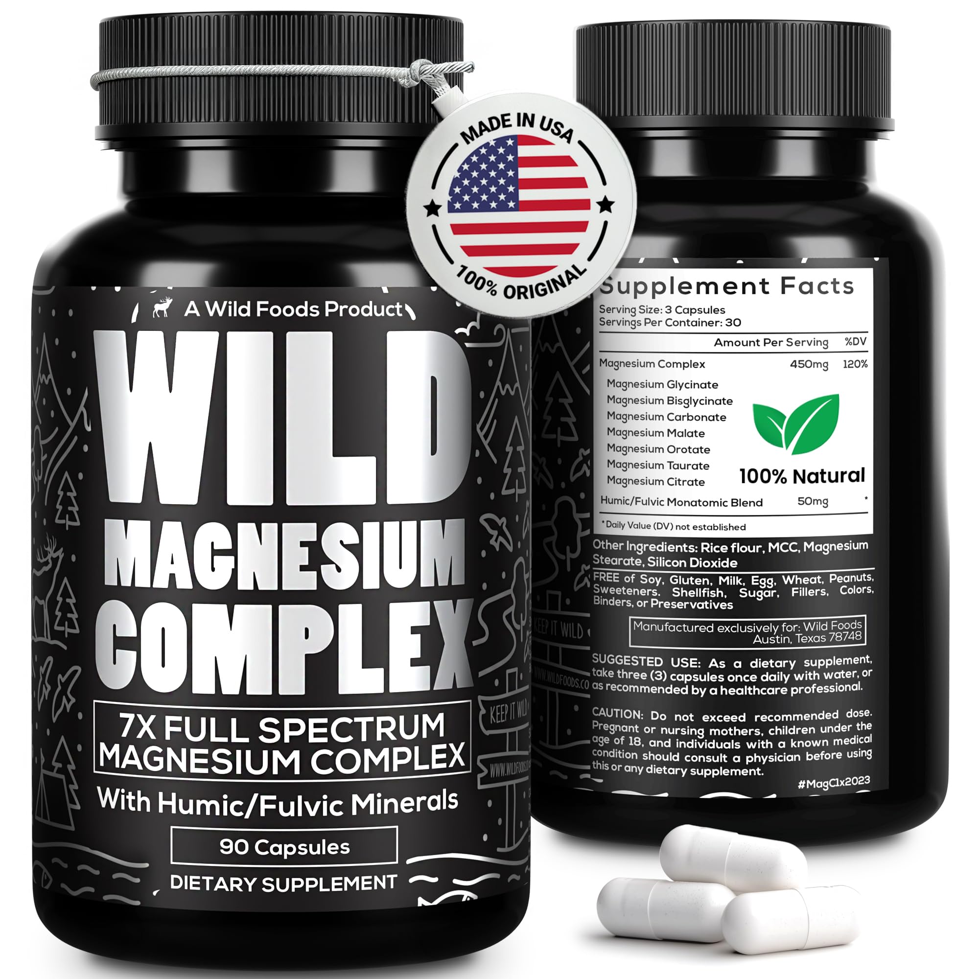 Wild Foods Magnesium Complex 7x Forms - 90 Capsules