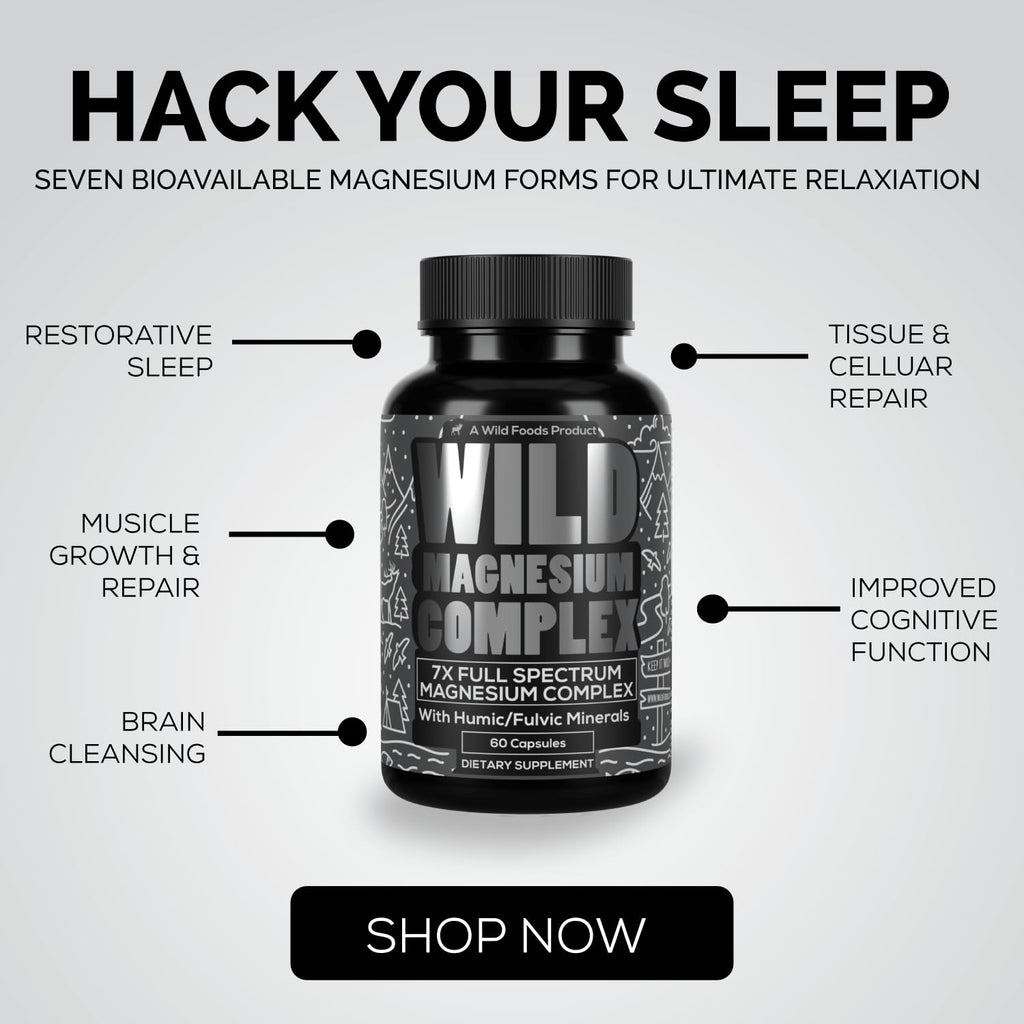 Wild Foods Wild Magnesium Complex – 7 Forms in One, 450 mg per Capsule, 90 Capsules (Pack of 2)