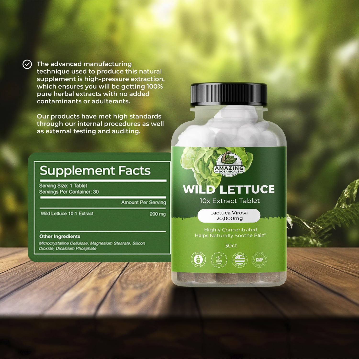 Wild Lettuce Extract Tablets 10X 2000MG – Sleep Support | Lactuca Virosa