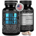Wild Foods Methylated Multivitamin for Men & Women - Iron-Free Daily Multi with Methyl B12, Folate, A, D, K2, CoQ10 (Pack of Two)