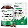 Wild & Organic Bacopa Monnieri Capsules 600 mg | Brain Support | 120-Count | Vegan