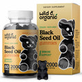 Wild & Organic Black Seed Oil Gummies 2000mg - Hair Skin & Nails Support | Vegan, Pectin-Based