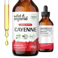 Wild & Organic Cayenne Pepper Tincture - Digestive Support, Vegan & Alcohol-Free - 4 fl oz