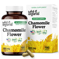 Wild & Organic Chamomile Extract Capsules 800 mg - 180 Count | Relaxation & Digestive Support