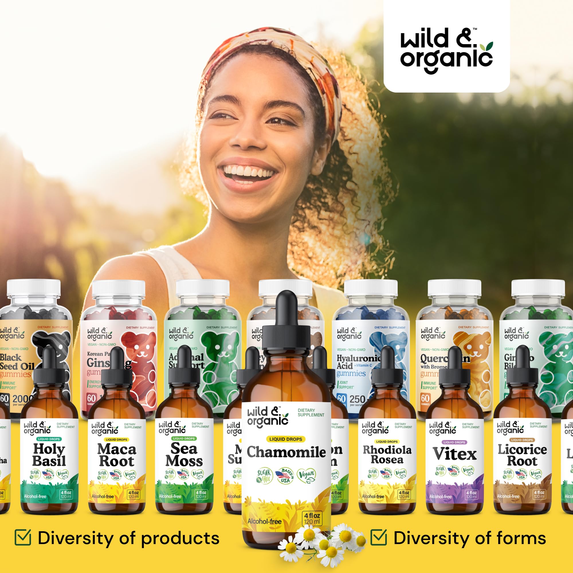 Wild & Organic Chamomile Tincture – Calming Relaxation, Vegan & Alcohol-Free | 4 oz