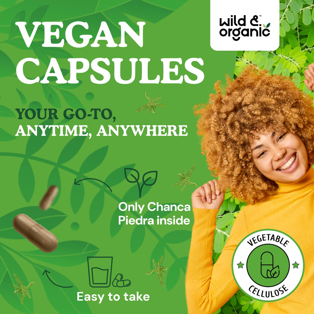 Wild & Organic Chanca Piedra 1200 mg Capsules – Kidney & Gallbladder Support