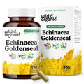 Wild & Organic Echinacea Goldenseal Capsules - Immune & Lung Support - 120 Count - Vegan, Non-GMO